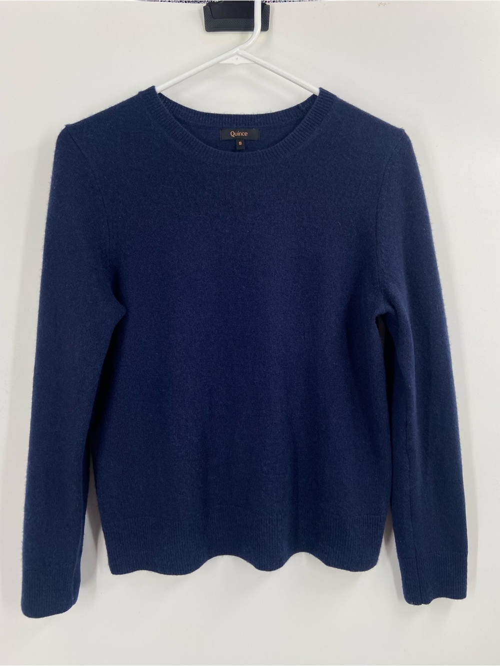 Quince 100% Mongolian Cashmere Crewneck Sweater Navy Blue Small